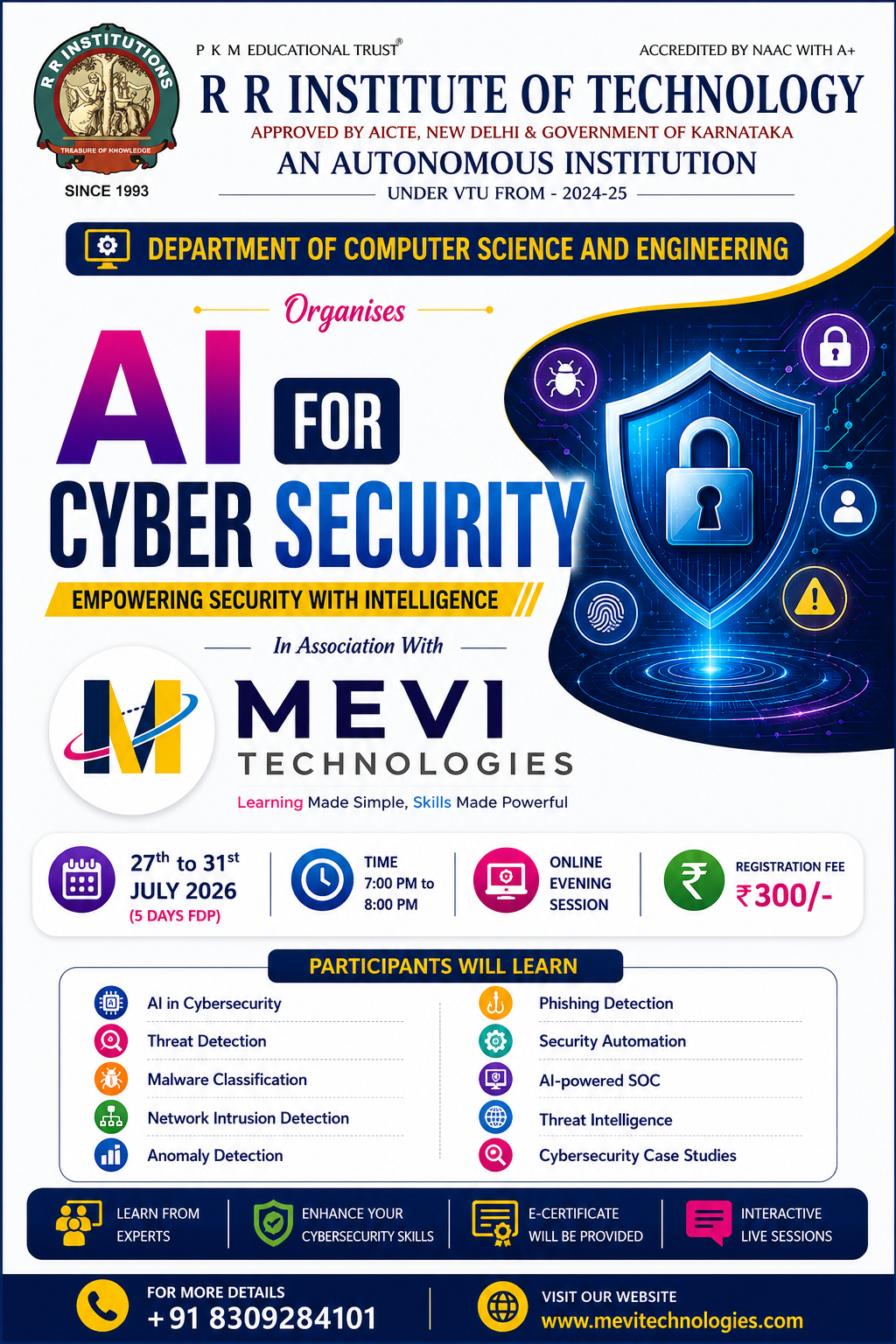 National Level FDP on AI for Cybersecurity