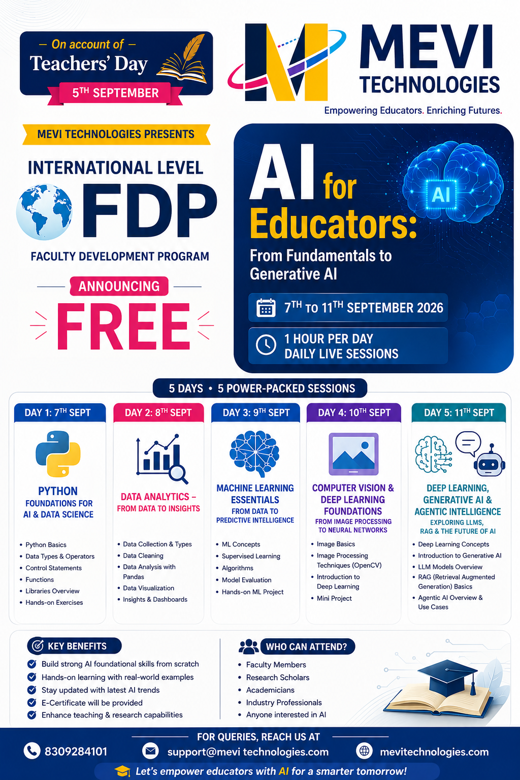 AI for Educators: From Fundamentals to Generative AI
